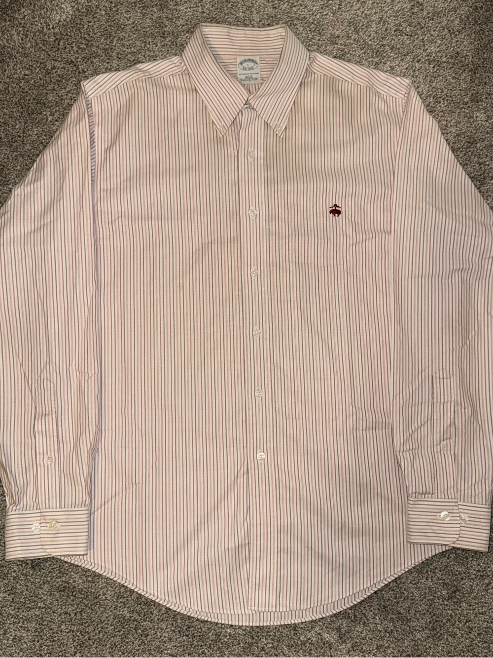 Brooks Brothers Red & White Narrow-Stripe Button-Down Shirt